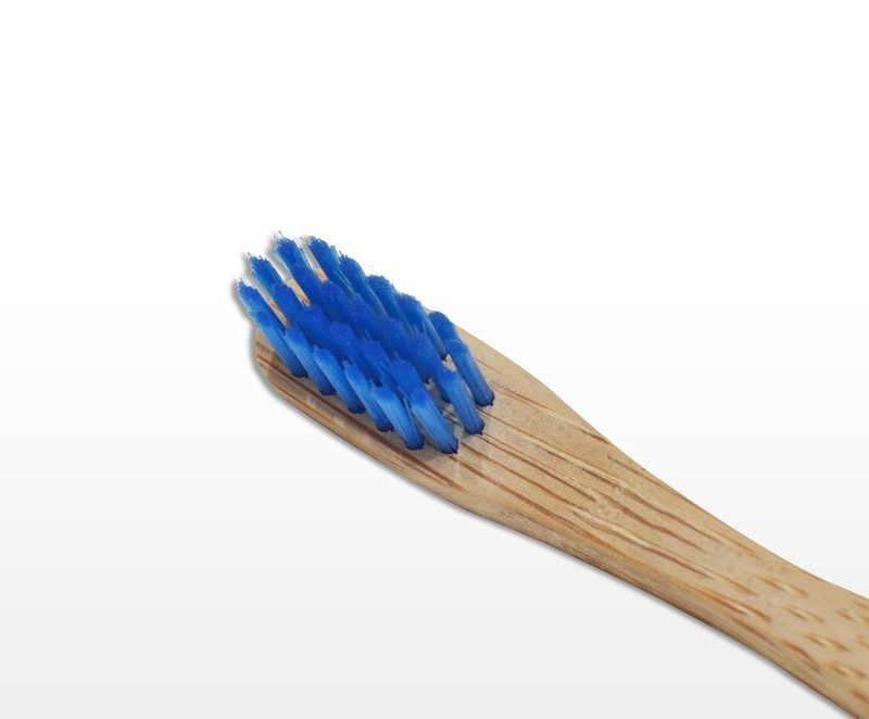 Bamboo Toothbrush for kids, cute blue bristles.